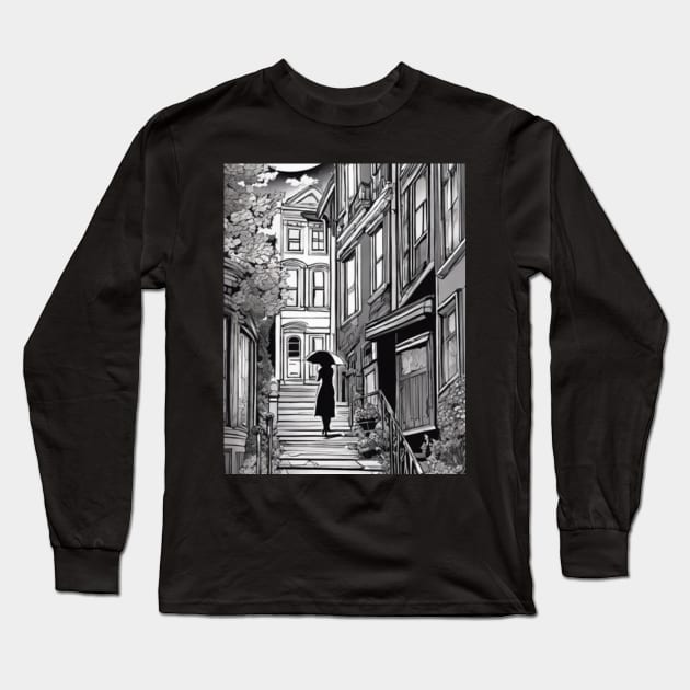 Lonely Woman Long Sleeve T-Shirt by PrintDrapes